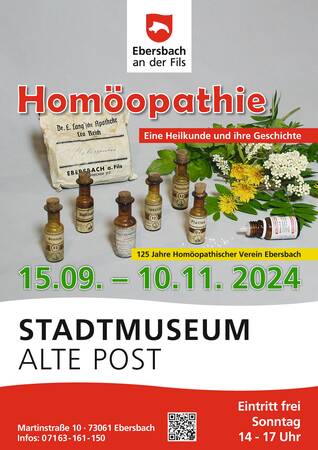 Plakat der Sonderausstellung Homöopathie eine alternative Heilmethode