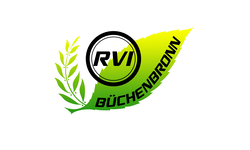 Das Bild zeigt ein grünes Blatt mit der Aufschrift "RVI BÜCHENBRONN" in schwarz, wobei "RVI" in einem Kreis steht.